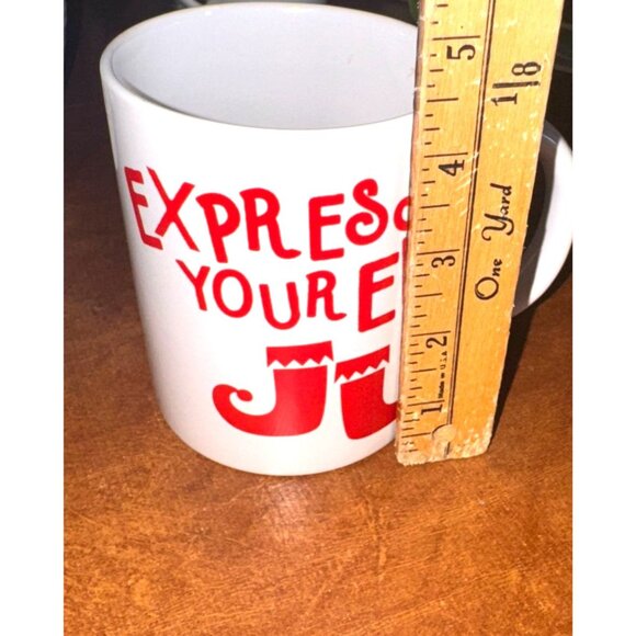 Express Your Elf Christmas Mug White Ceramic Red Print Royal Norfolk 14 Oz - Picture 4 of 5